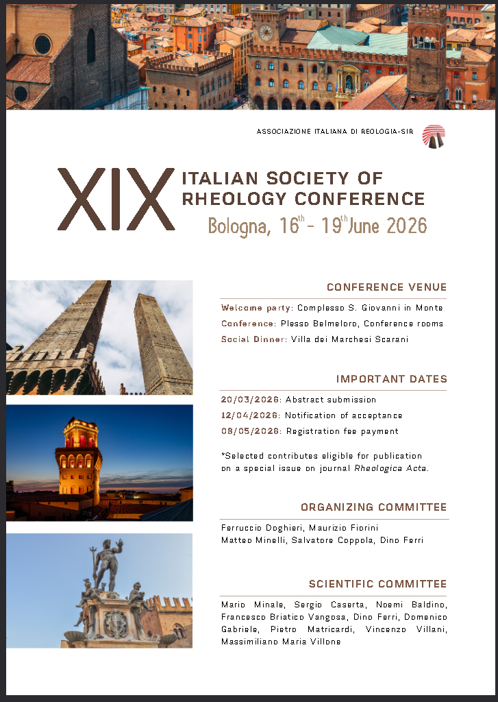 Locandina - XIX Convegno Nazionale di Reologia